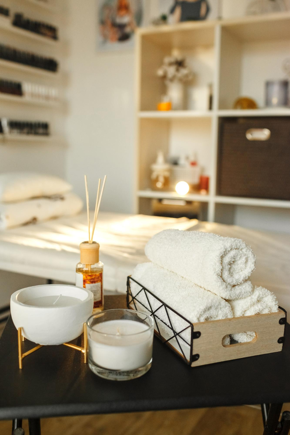 Jan, the founder of Bongkot Thai Massage & Spa, in her relaxing Knaresborough treatment room.